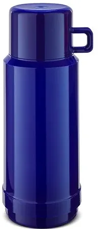 ROTPUNKT Glass vacuum flask, capacity 1.0 l, hyperblue (navy blue)