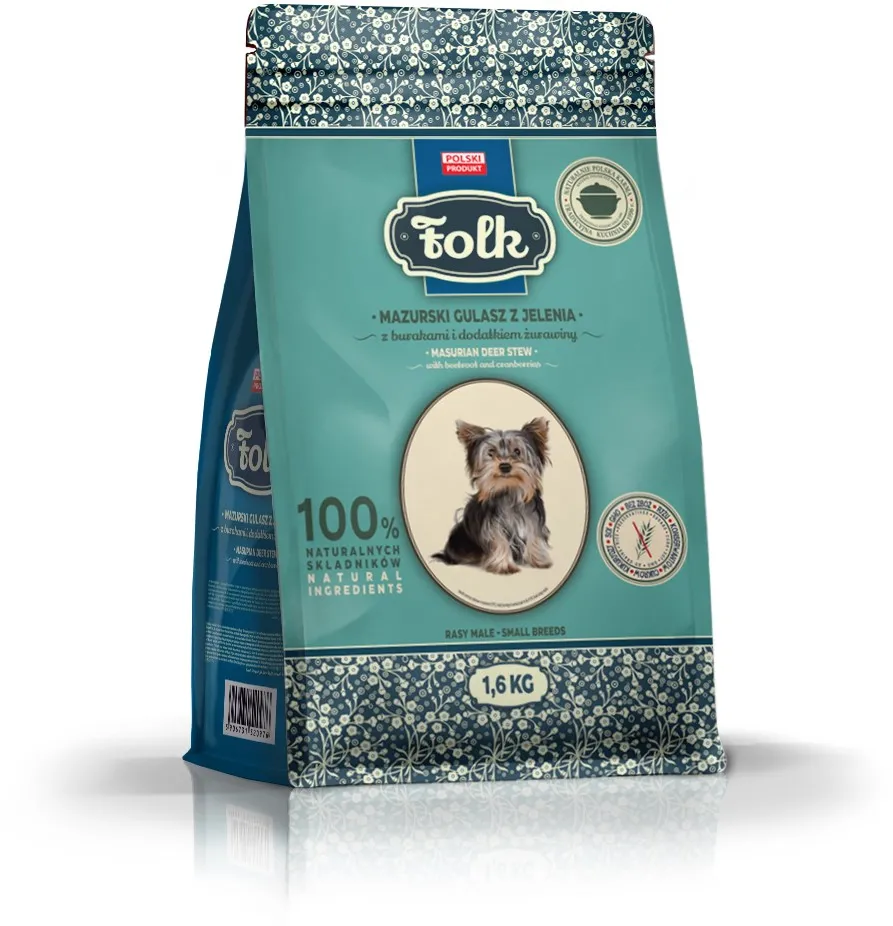 FOLK Small breeds Traditional masurian venison stew with beets and cranberries - dry dog food - 1,6kg