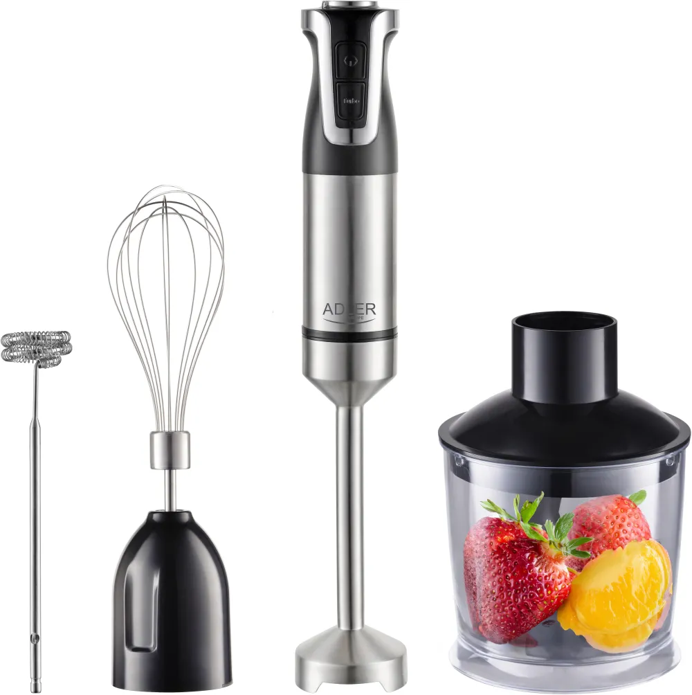 Adler Adler AD 4627 Hand Blender Set, 1800W, Turbo Function, Stainless Steel/Black