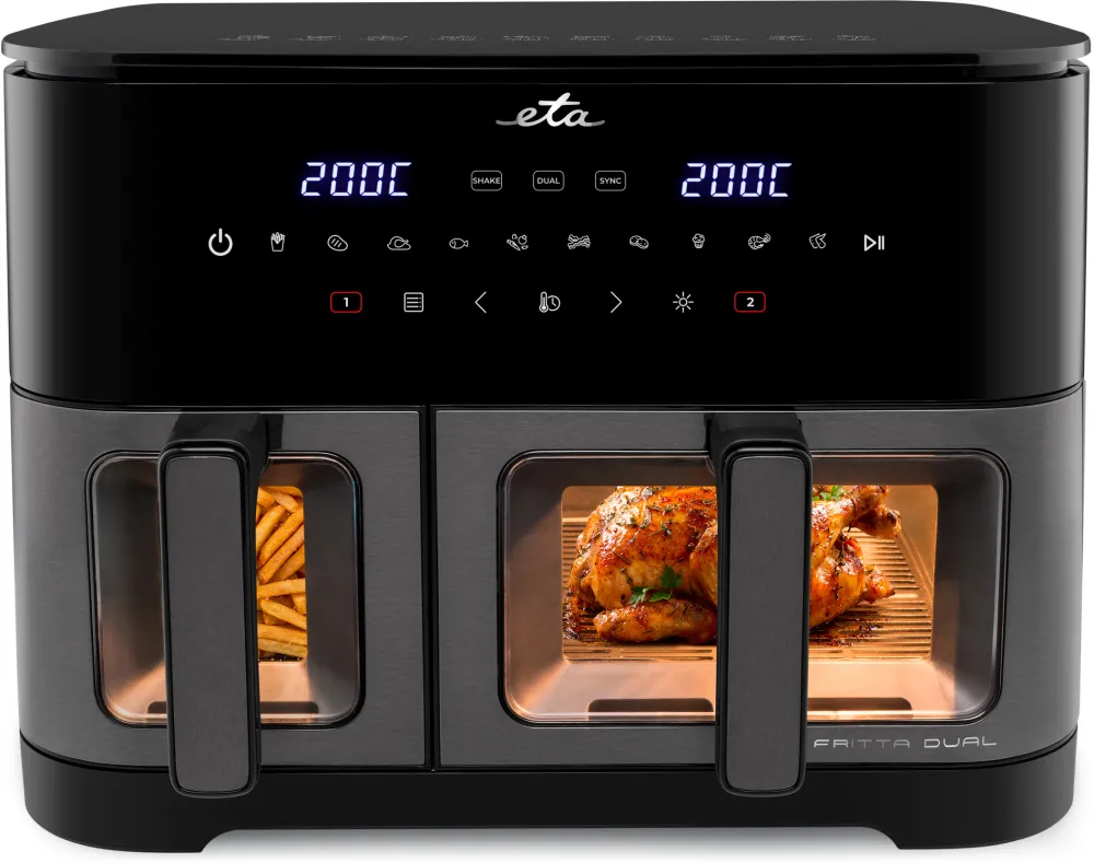 ETA Fritta Dual ETA316790000 Hot air fryer, 2600 W, 11 L, Black