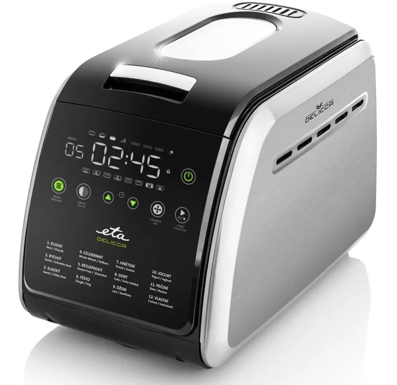 ETA ETA ETA714990030 Delicca II Bread maker, Power 850 W, 12 programs, Touch control, Black/Stainless steel