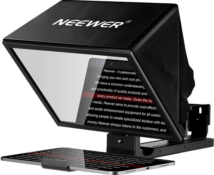 NEEWER BASICS X12B – Teleprompter reglabil din aliaj de aluminiu, 12"