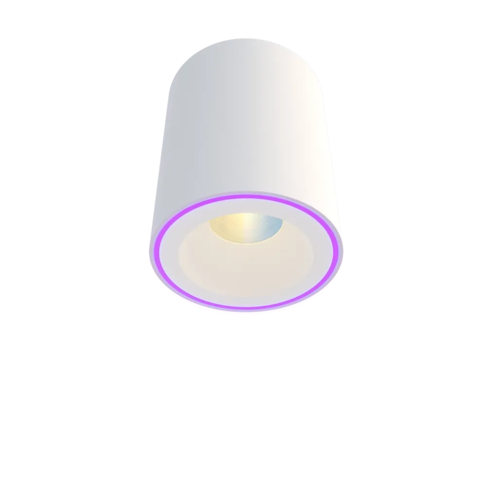 Spot de tavan LED Calex Smart Halo 10cm RGB lumina calda 6.5W IP20 clasa G Alb
