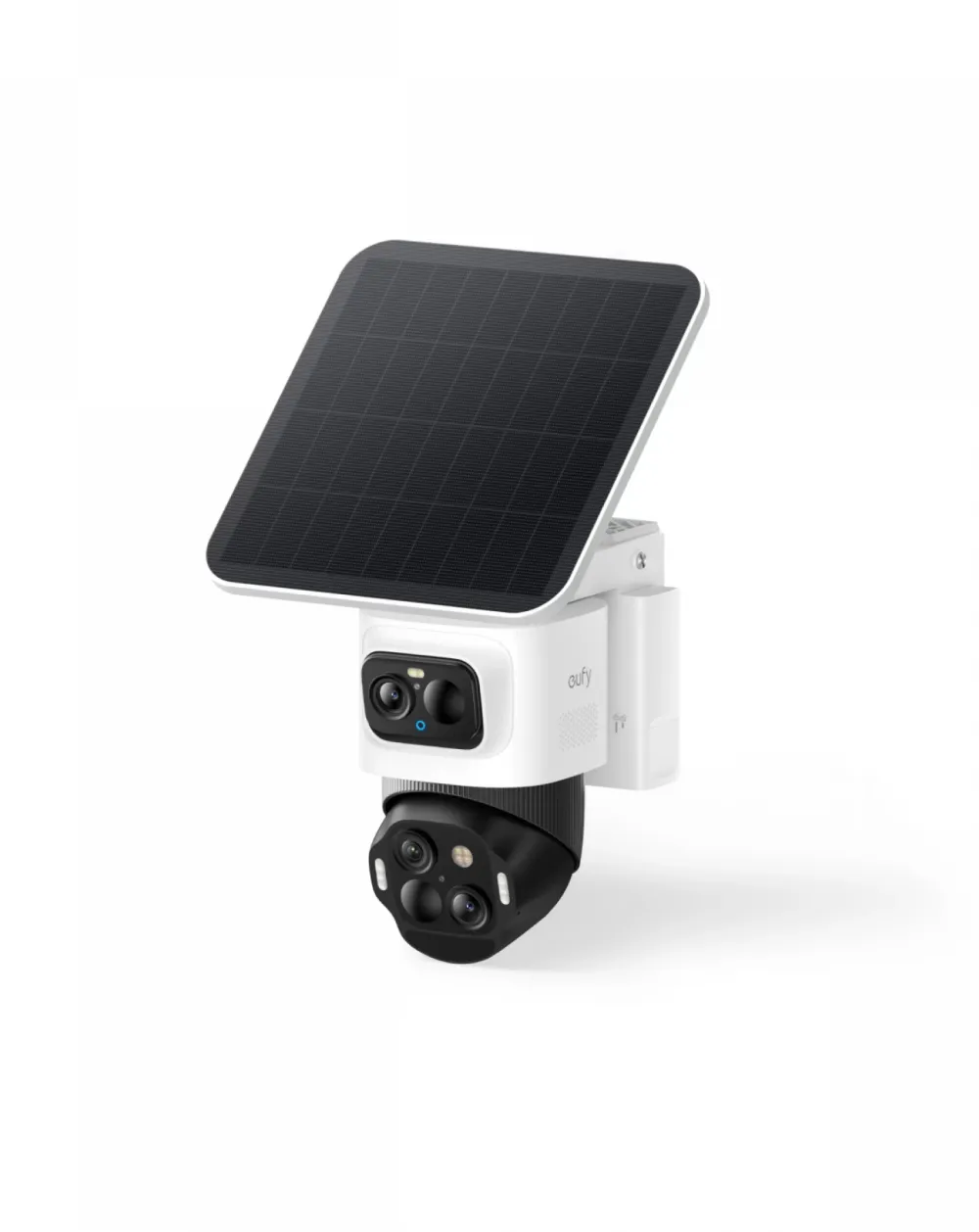 Camera supraveghere video eufycam S4 2-in-1 Triple-Lens Bullet Pan-Tilt-Zoom 4K PTZ SolarPlus 2.0 AI Alb