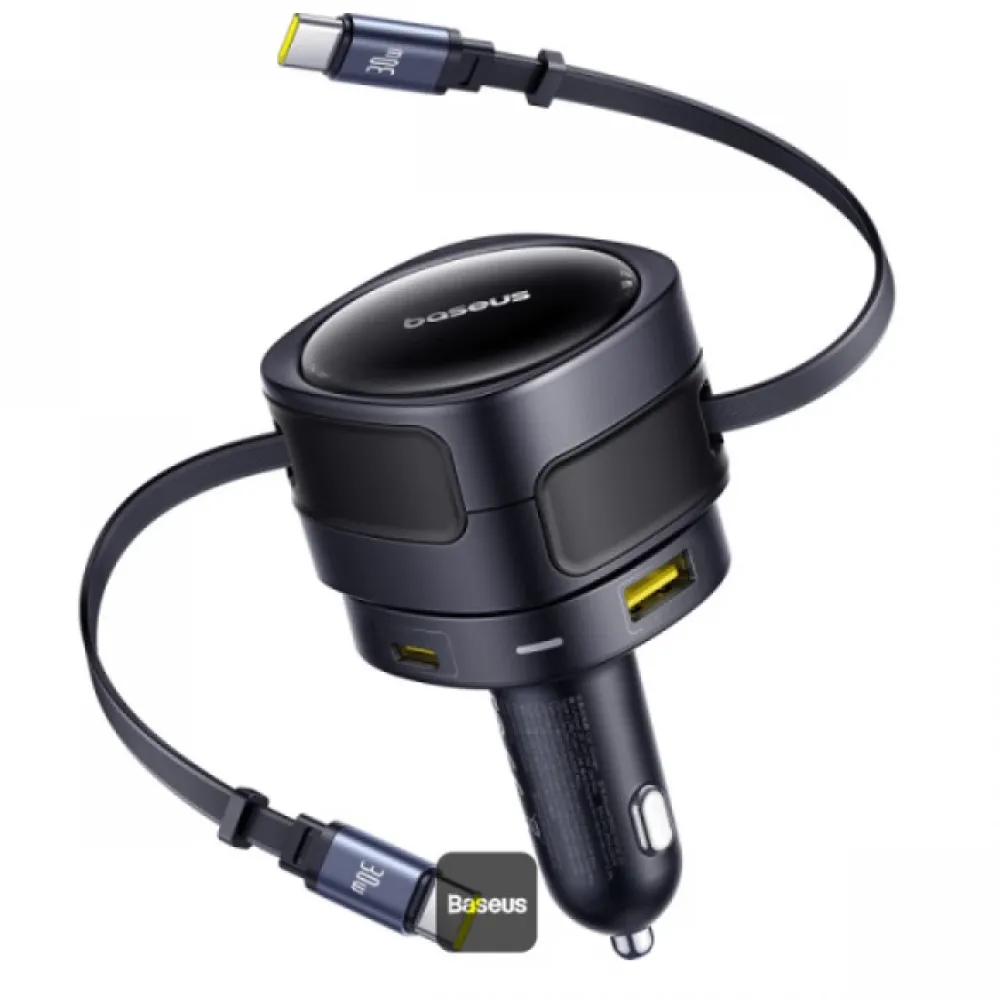 Baseus Ement Max CarCharger  C+C & U+C Ports90W Black