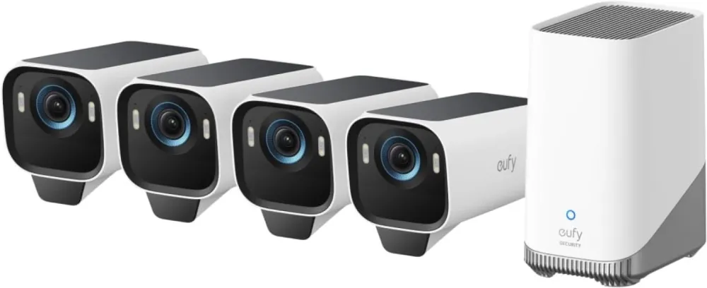 Sistem supraveghere video wireless eufyCam S3 Pro 4K BionicMind™ MaxColor Vision Panou Solar integrat Homebase 3 + 4 camere video eufyCam S3