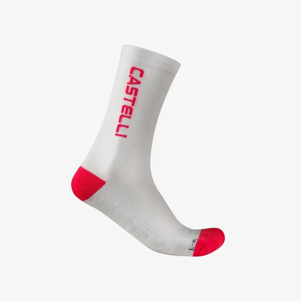 Castelli - sosete ciclism iarna - Sweetspot 20 Thermal Sock - ivory/rosu - SM - 35-39