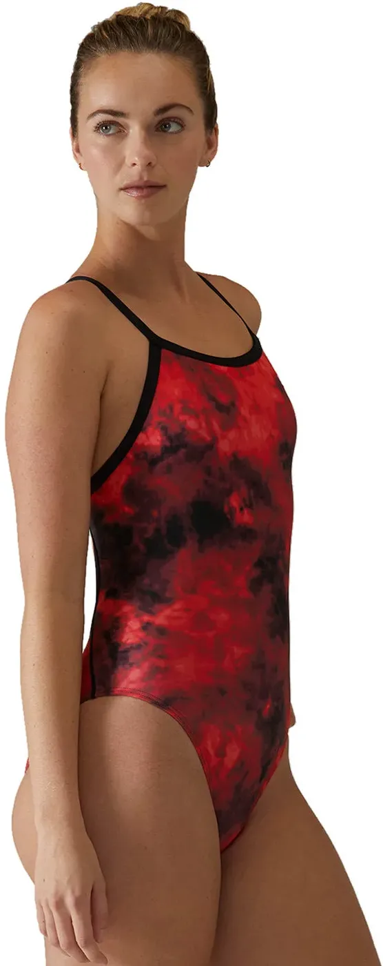 TYR - costum inot intreg pentru femei - Durafast Lite Diamondfit Miasma Swimsuit - Red - 40 (XXL)