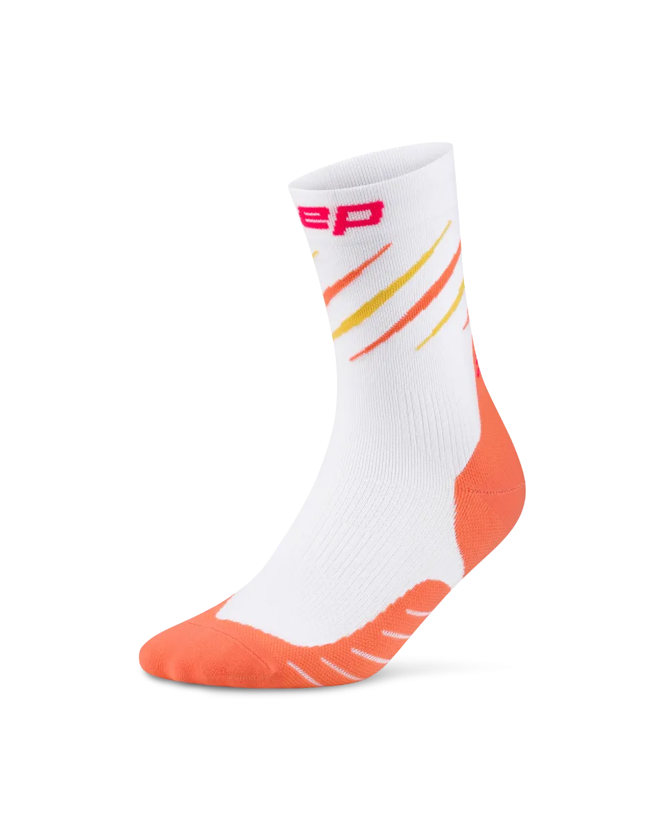 CEP - sosete compresie medii - CORE RUN EDITION CLAWS W - white | coral - III - 37-40