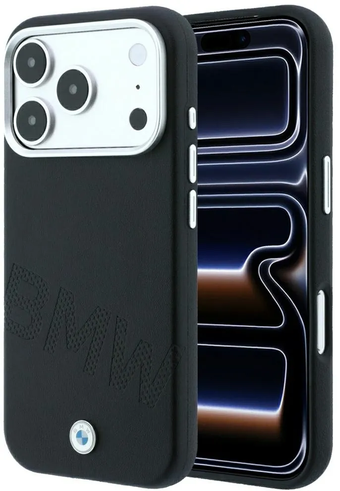BMW Sign Inclined Deboss Letters MagSafe Case for iPhone 17 Pro / 18 Pro - Black