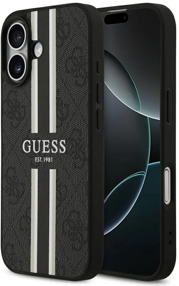 Guess 4G Printed Stripes MagSafe case for iPhone 17 - black