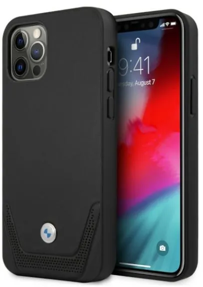 BMW Leather Perforate Case for iPhone 12 / iPhone 12 Pro - Black
