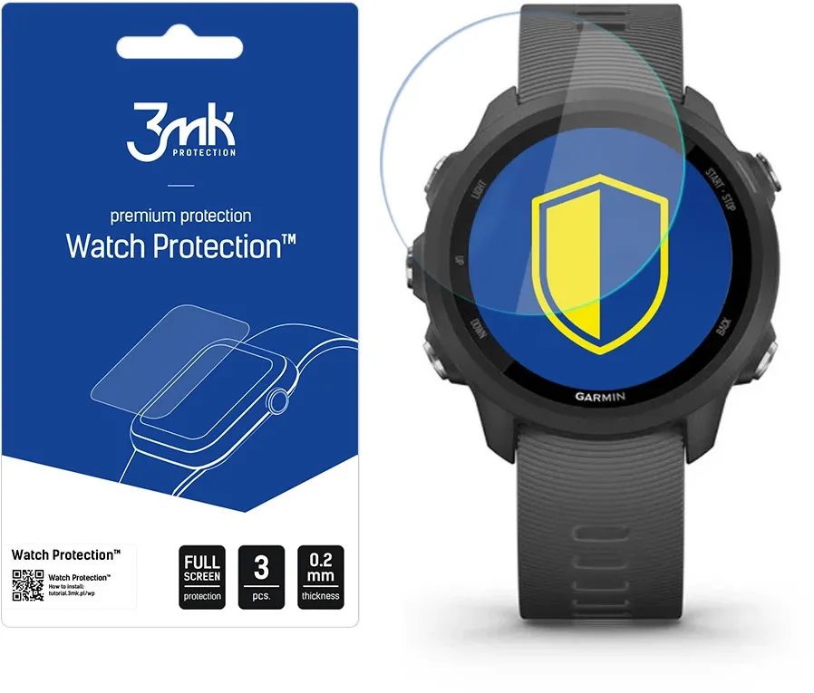 3mk Watch Protection™ v. FlexibleGlass hybrid glass on Garmin Forerunner 245