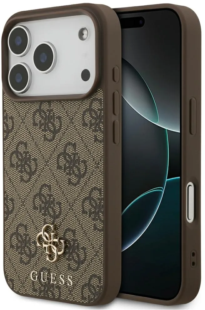 Guess 4G Small Classic Logo MagSafe Case for iPhone 17 Pro / 18 Pro - Brown