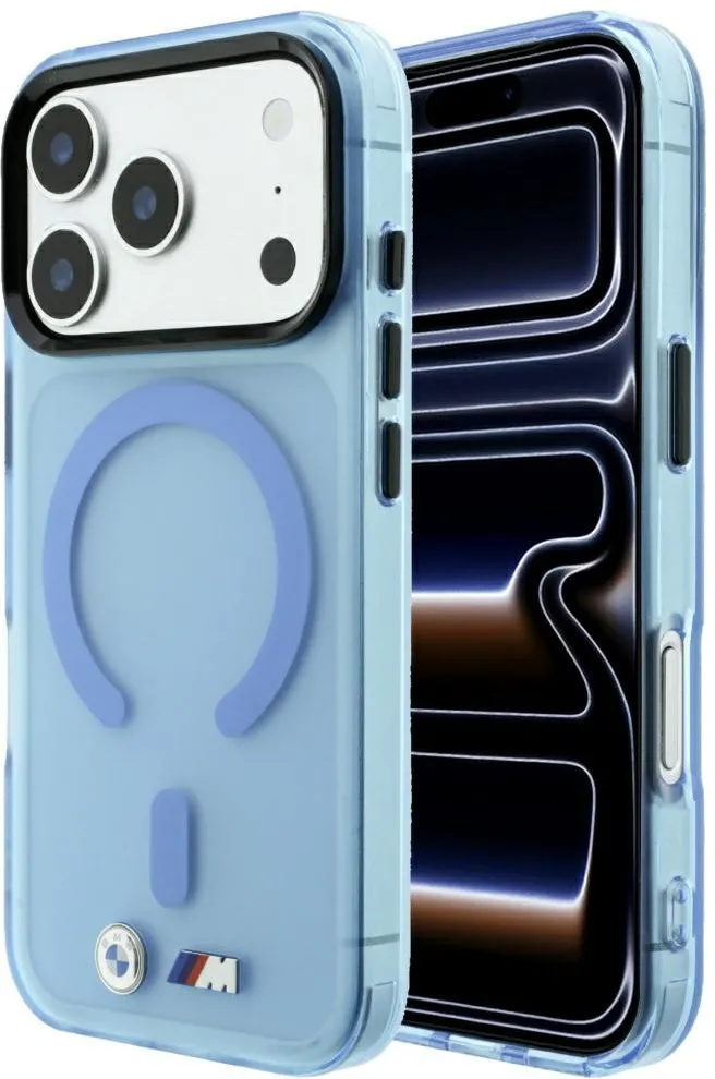 BMW M IML Frosted Metal Logo & Trims MagSafe Case for iPhone 17 Pro Max / 18 Pro Max - Blue