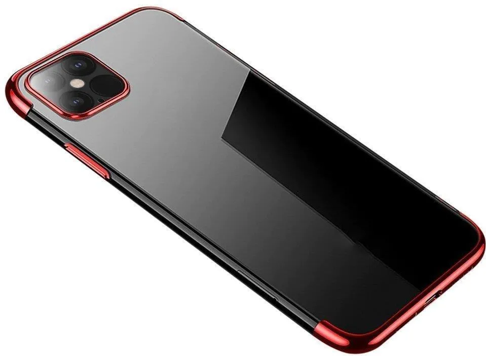 Clear Color case gel cover case with metallic frame Xiaomi Redmi Note 11 Pro 5G / 11 Pro red