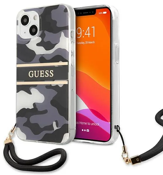 Guess GUHCP13SKCABBK iPhone 13 mini 5.4" black/black hardcase Camo Strap Collection