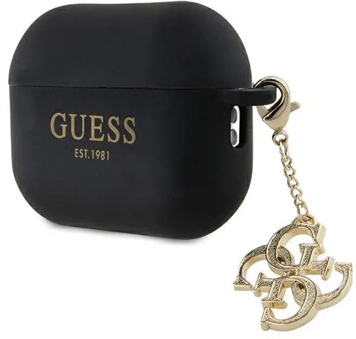Guess GUAP2LECG4K case for AirPods Pro 2 cover - black Liquid Silicone Glitter Triangle Charm