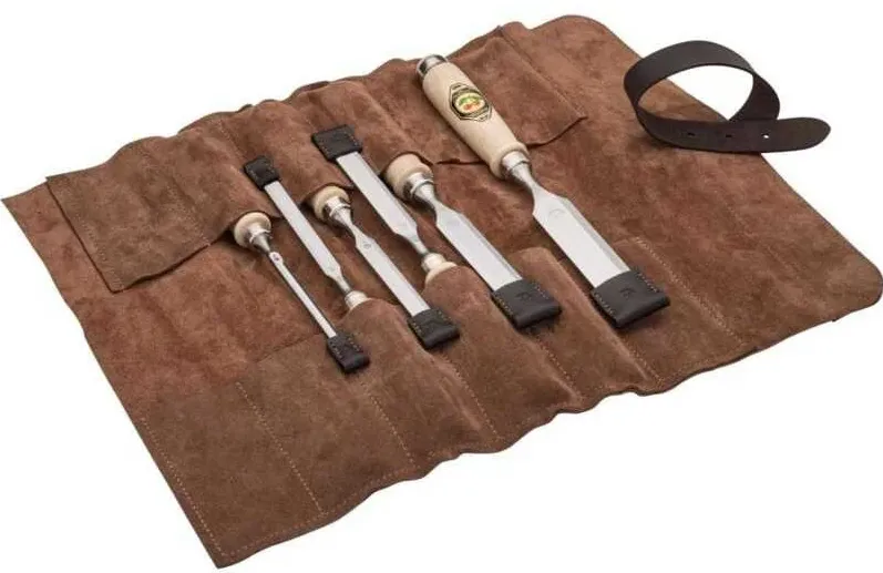 Kirschen Firmer Chisel Set 6pcs. Leather Bag 6-10-12-16-20-26