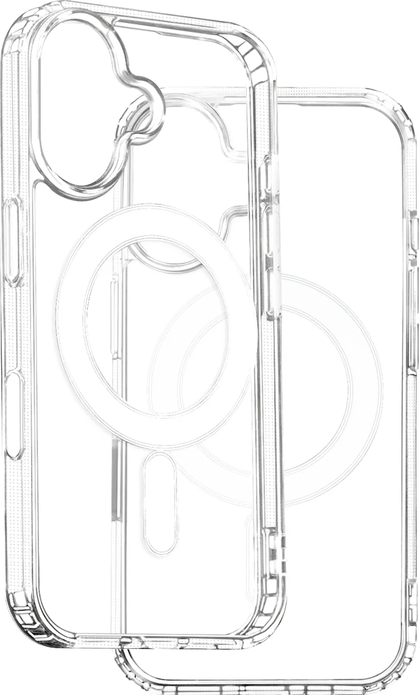Anti Shock 1,5 mm Mag case for iPhone 16 Pro 6,3" transparent big hole + button