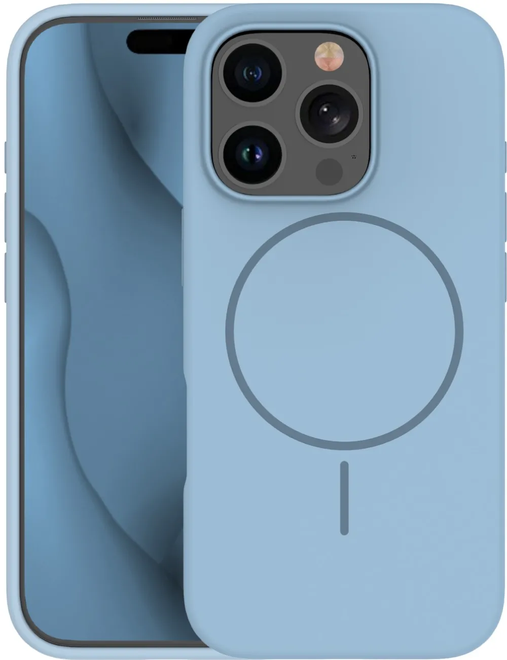 Silicone Thin Mag case for iPhone 16 Pro 6,3" light blue