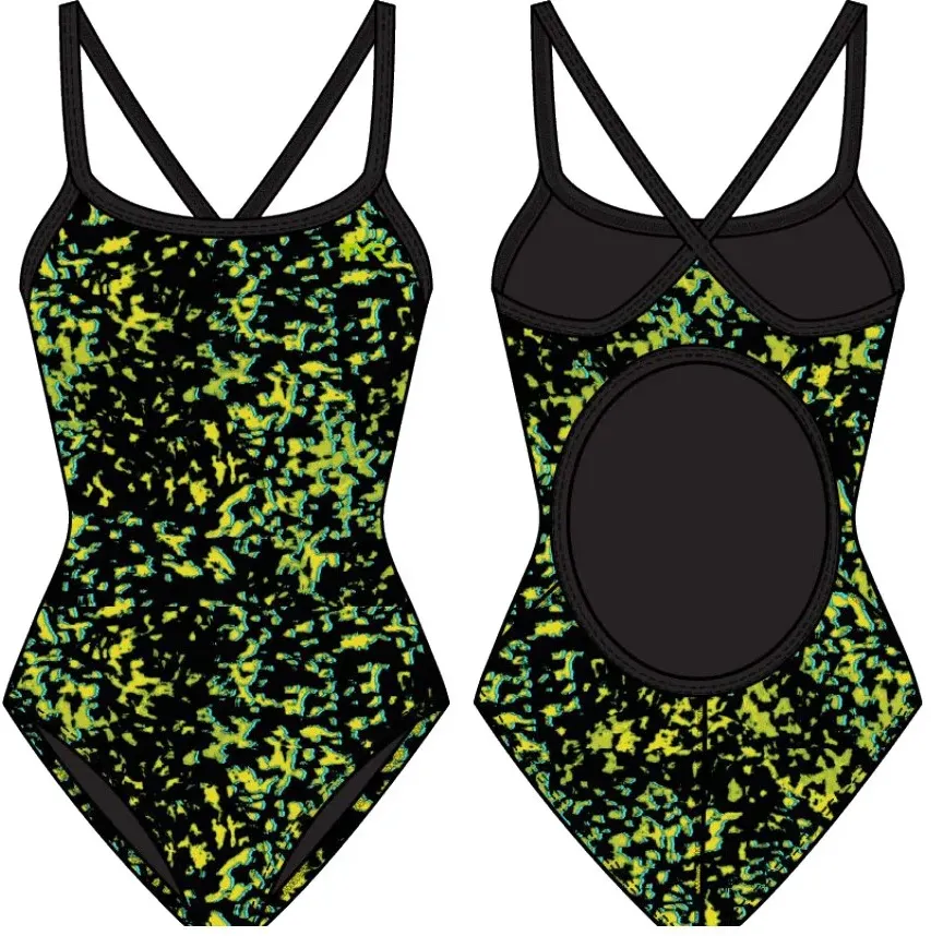 TYR - costum inot intreg pentru femei - Durafast Elite Diamondfit Ruis Swimsuit - Limelight - 30 (S)