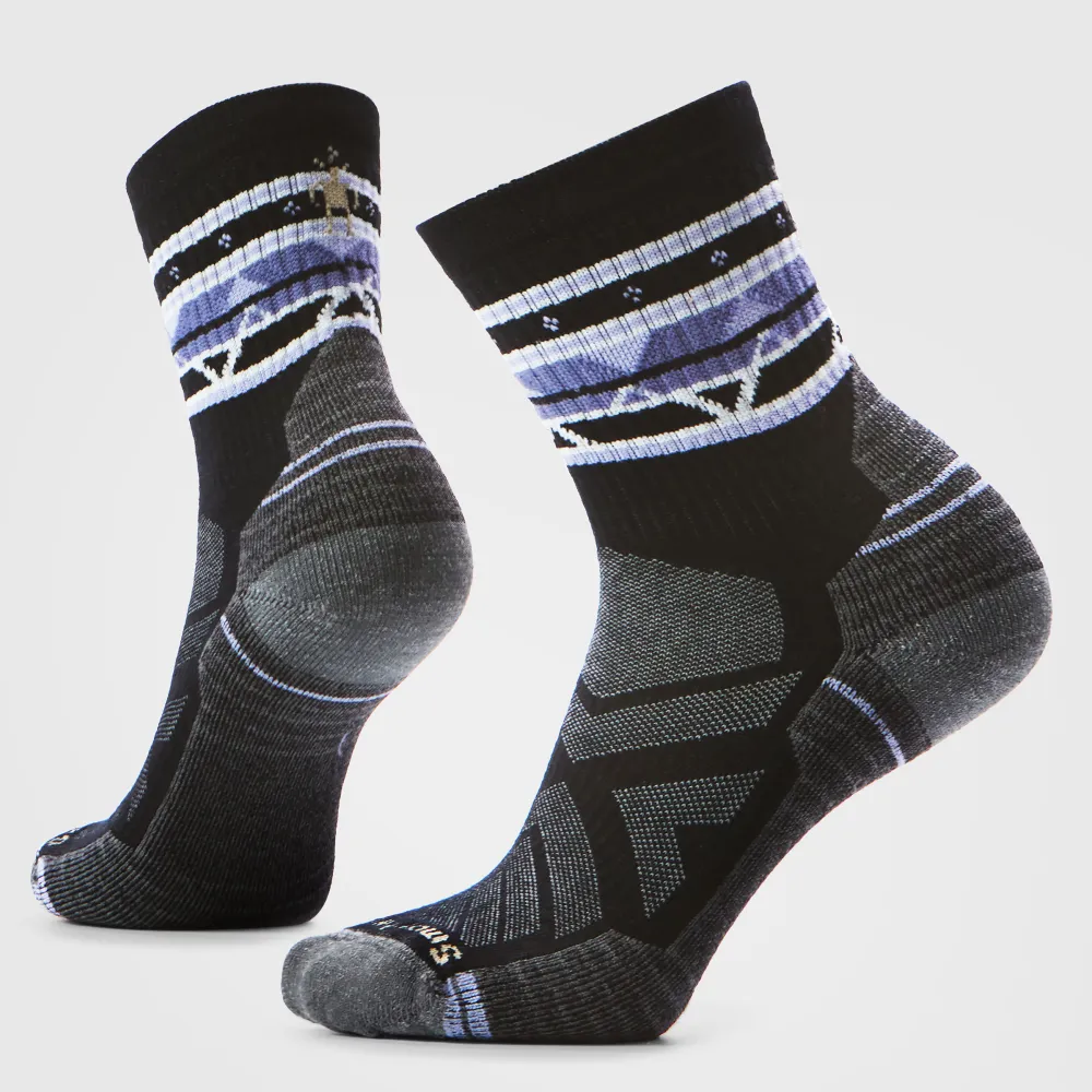 Smartwool - sosete merino - Crew | Light Cushion | Hike Zig Zag Valle W - Black - M (38-41)