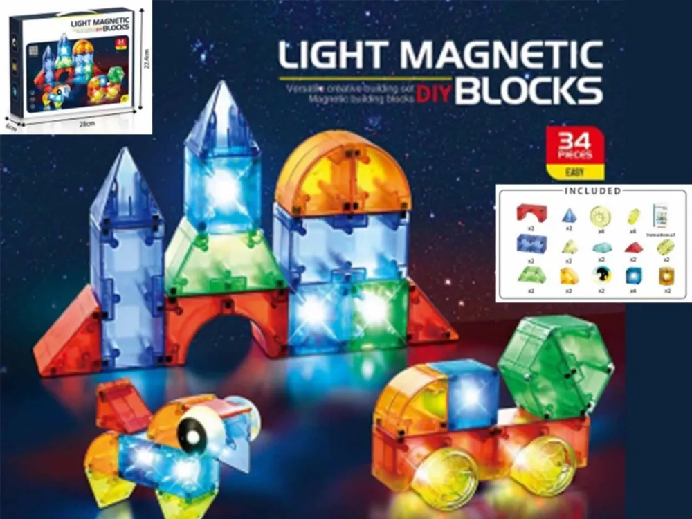 Madej Glowing magnetic blocks 32 pieces