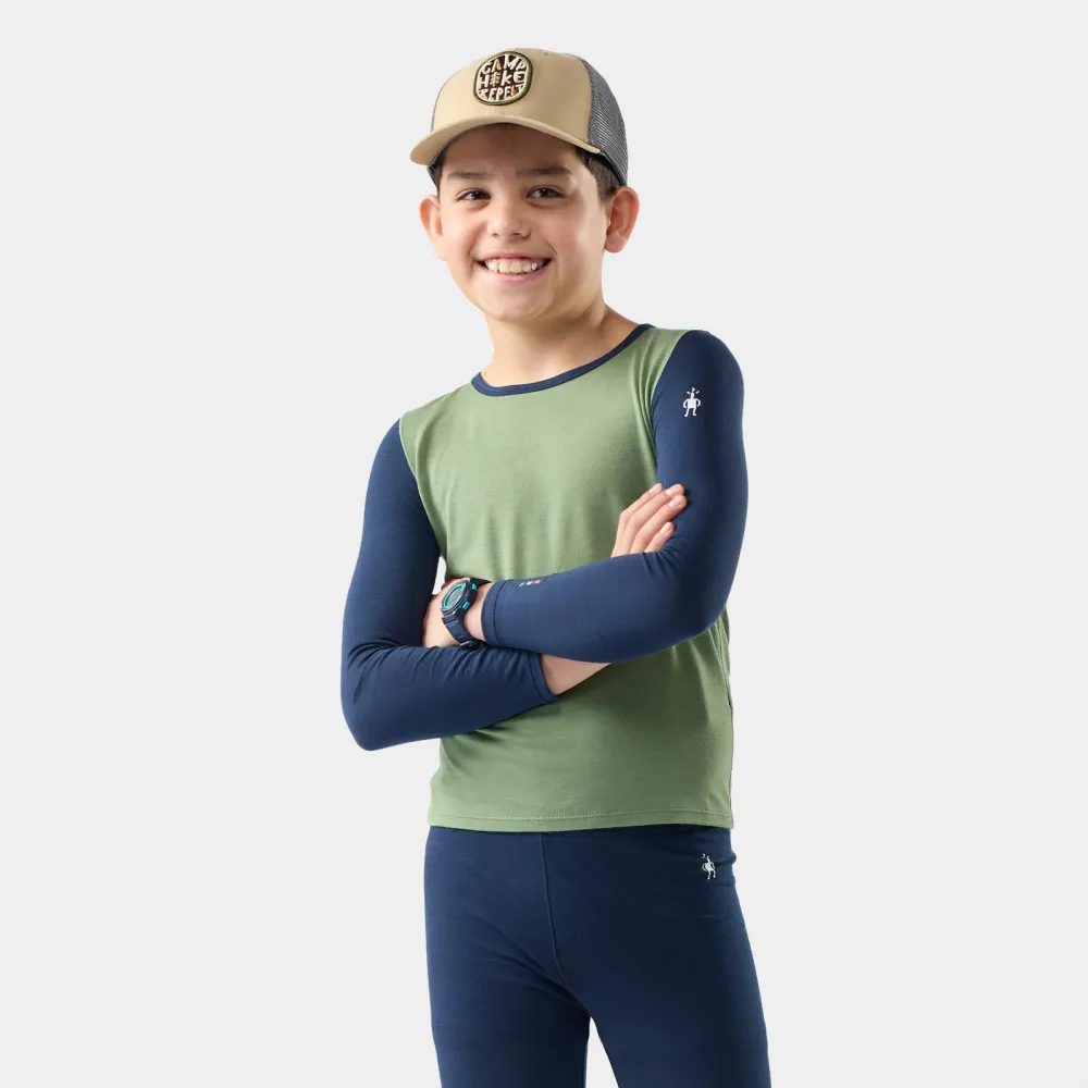 Smartwool - bluza de corp - Classic Merino Blend Base Layer Cr K - Green Tea - XS