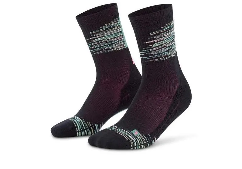 CEP - sosete compresie medii - paris vibes 80`s socks mid cut - black | green mix - II