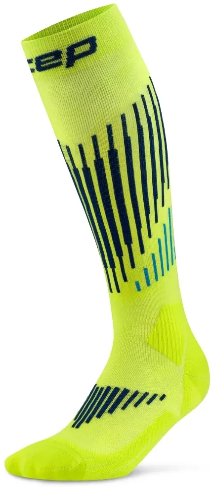 CEP - sosete compresie tall - Ski Touring Merino 3.0 - lime | blue - V