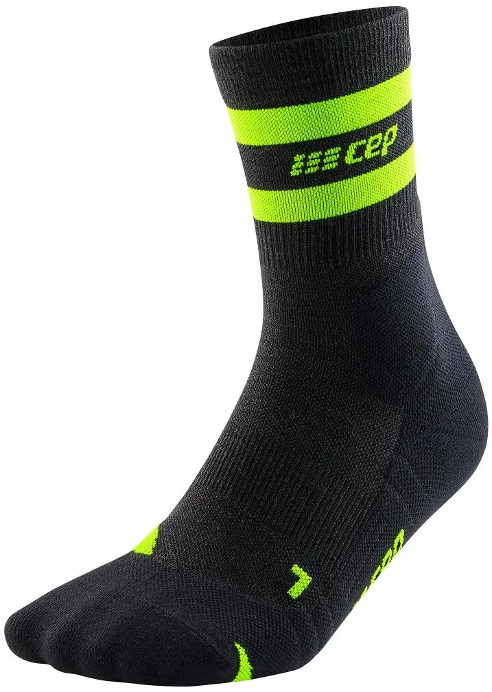 CEP - sosete compresie medii - hiking 80`s mid cut socks - stonegrey | green - III