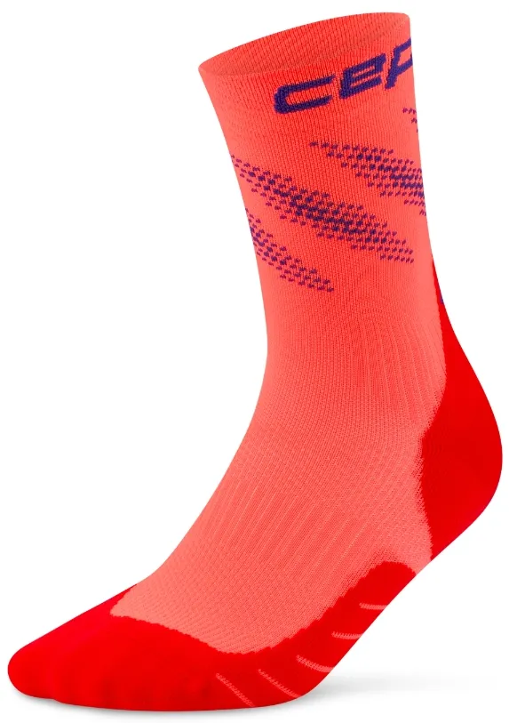 CEP - sosete compresie mid cut - Run Edt. Elliptic W - neon coral | purple - II (34-37)