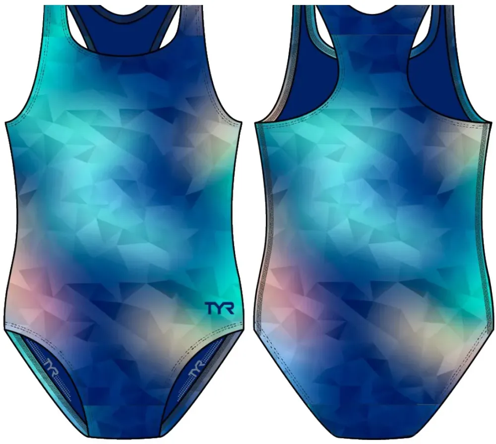 TYR - costum inot intreg pentru fete - Durafast Elite Ella Maxfit Frazil Swimsuit - Turquoise | Multi - L