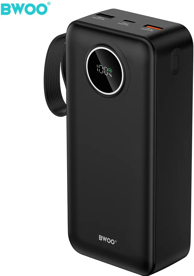 BWOO 22,5W 30000 mAh power bank with LCD screen, black