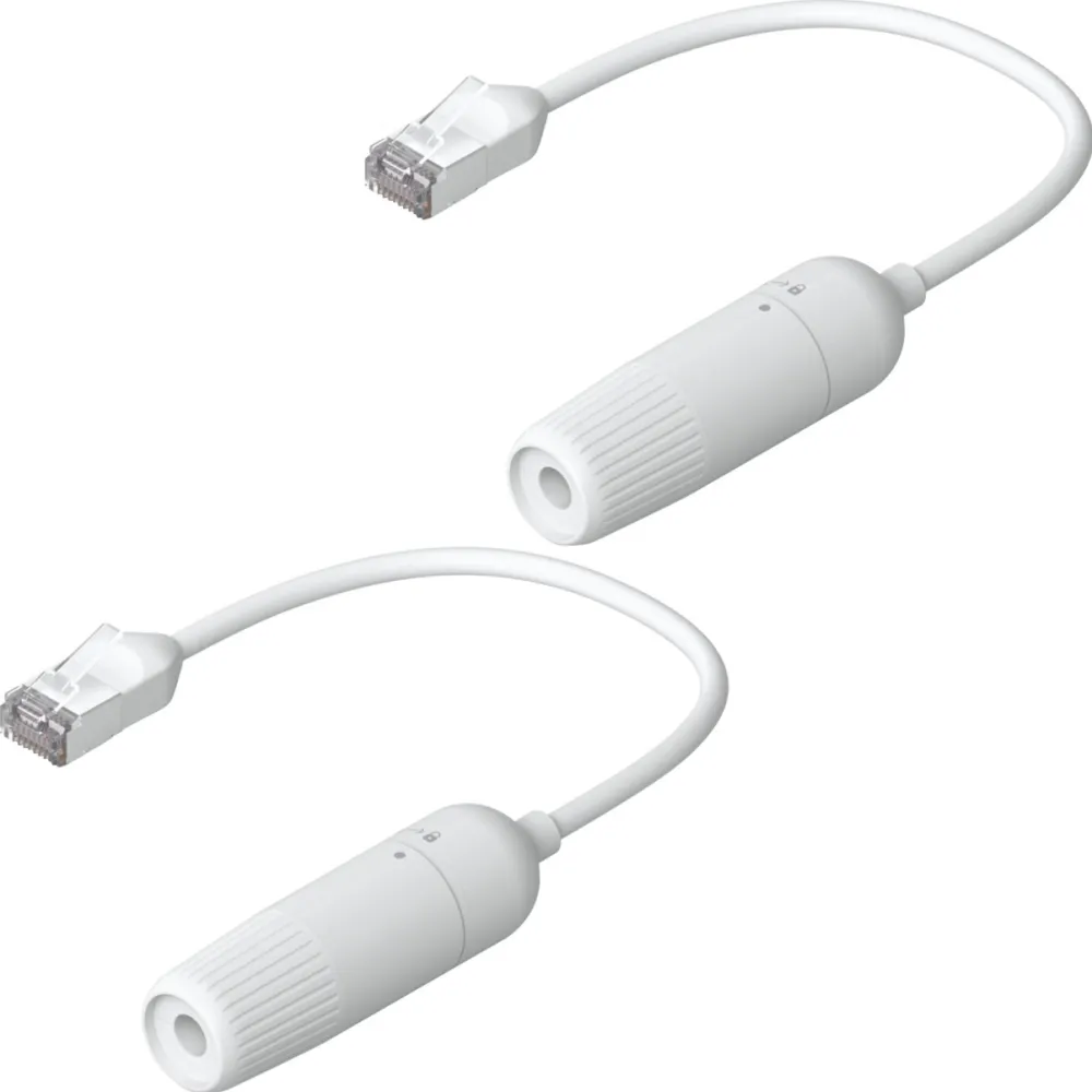 Ubiquiti Easy Cable Cat.6a F/UTP extension cable, 2-pack white, 15cm cable, waterproof cap
