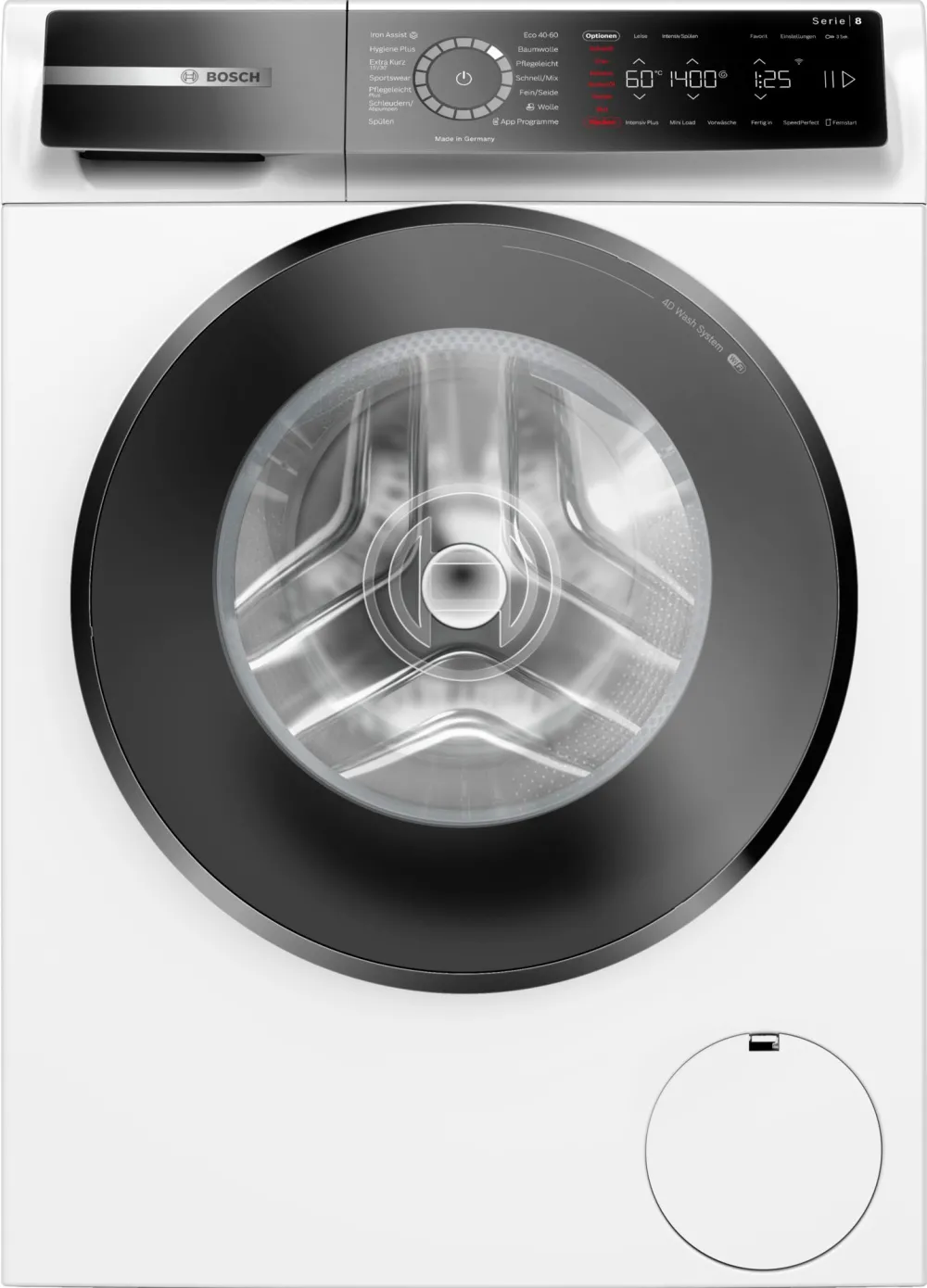 BOSCH Masina de spalat rufe Bosch Serie 8, 9 kg, 1400 RPM, clasa A, alb, 598x590x845mm