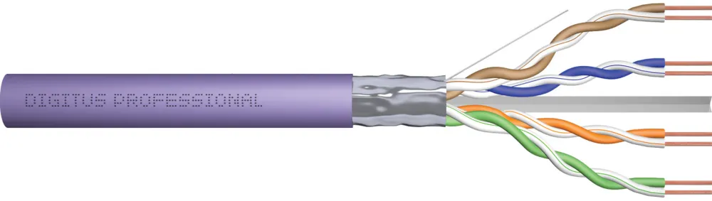 Digitus Professional Cat.6 F/UTP installation cable simplex (purple, 100 meter roll)