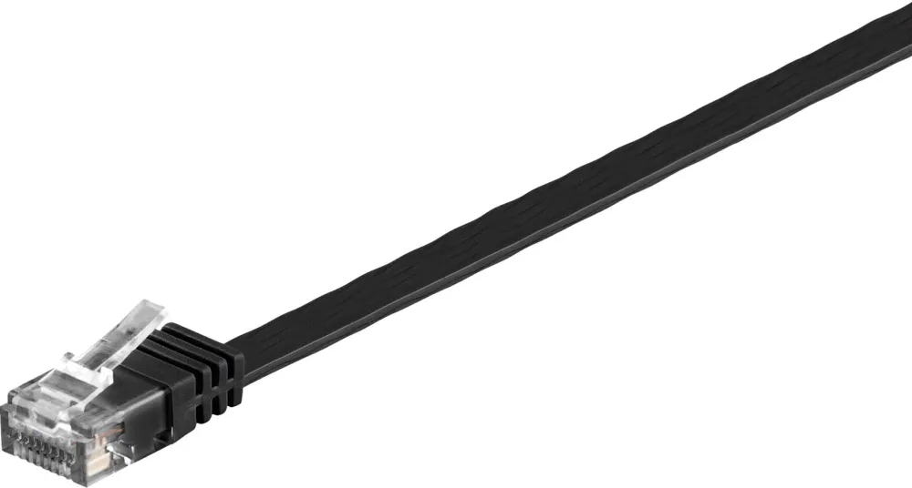 goobay Patch cable Cat6 U/UTP flat black 2,0m
