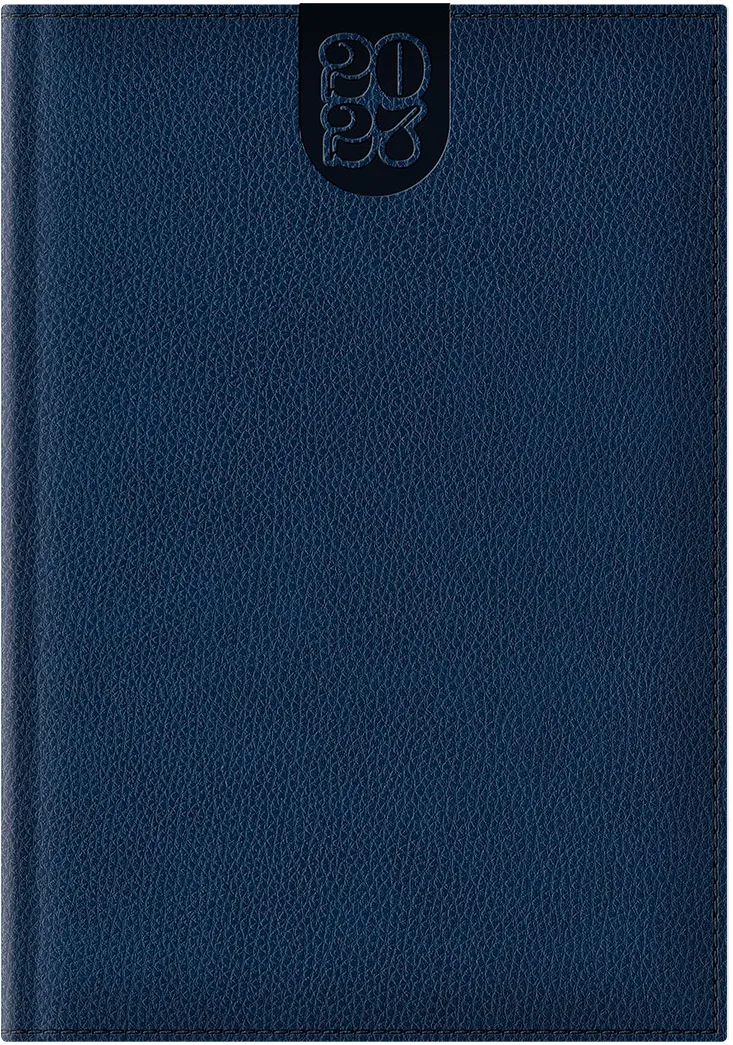 Agenda Dakota A4, datata, hartie ivory, coperta albastru navy