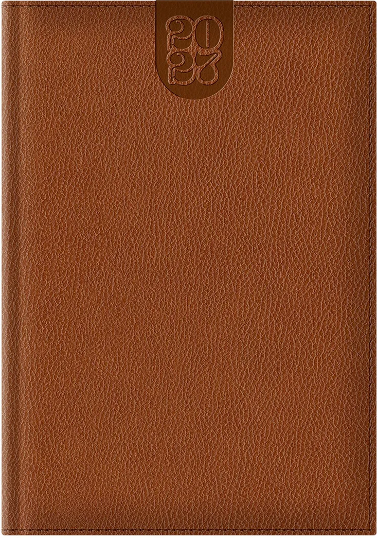 Agenda Dakota A5, datata, hartie ivory, coperta maro