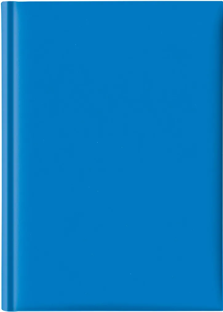Agenda A5, nedatata, hartie offset alb, coperta bleu