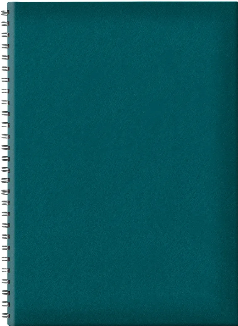 Agenda Tucson B5, nedatata, hartie offset alb, spira ascunsa, coperta verde petrol