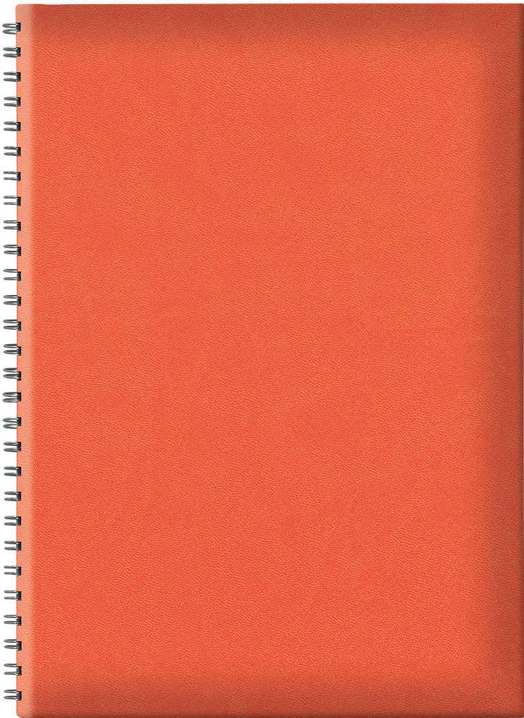 Agenda Tucson B5, nedatata, hartie offset alb, spira ascunsa, coperta portocaliu