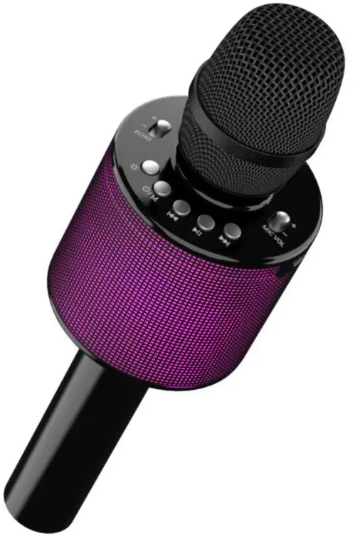 Microfon Karaoke Akai PartyVoice Mic, Bluetooth, TWS, Difuzor 4.8W, RGB LED, Negru