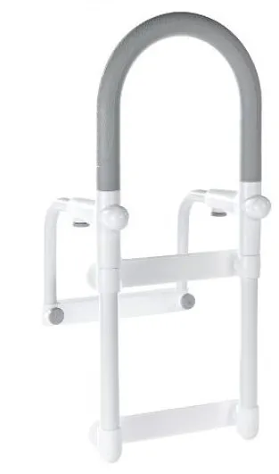 Rounded bath handle with non-slip grip