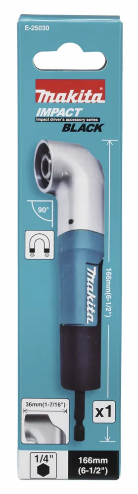 Makita E-25030 1/4 Impact Black Right-Angle Attachment