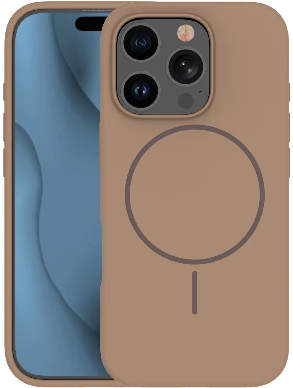 Silicone Thin Mag case for iPhone 12 / 12 Pro 6,1" brown