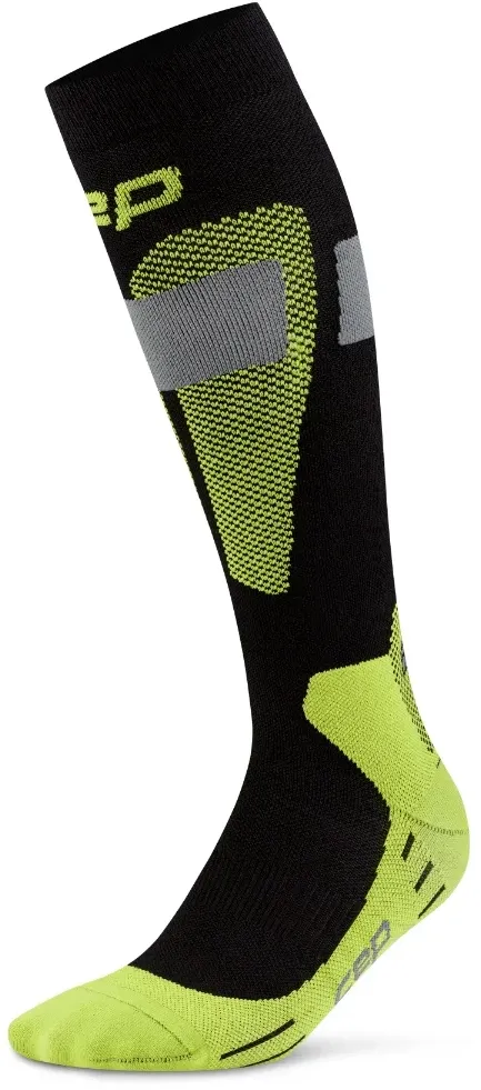 CEP - sosete compresie tall - Ski Merino 3.0 - black | lime - III