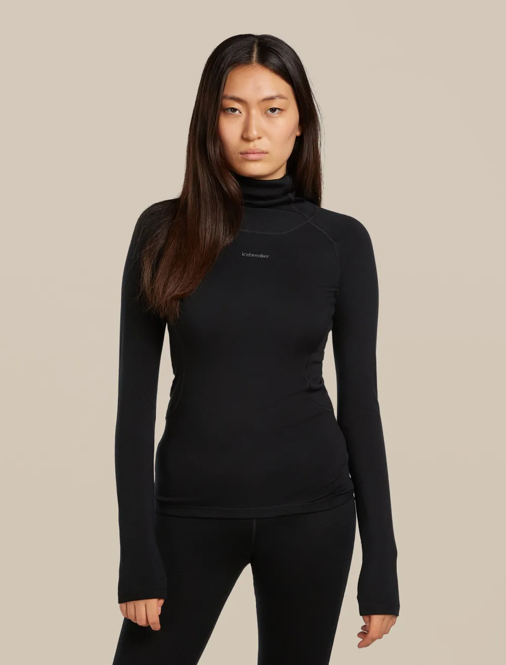 Icebreaker - bluza de corp - 300 MerinoFine Polar LS Roll Neck W - Black - S